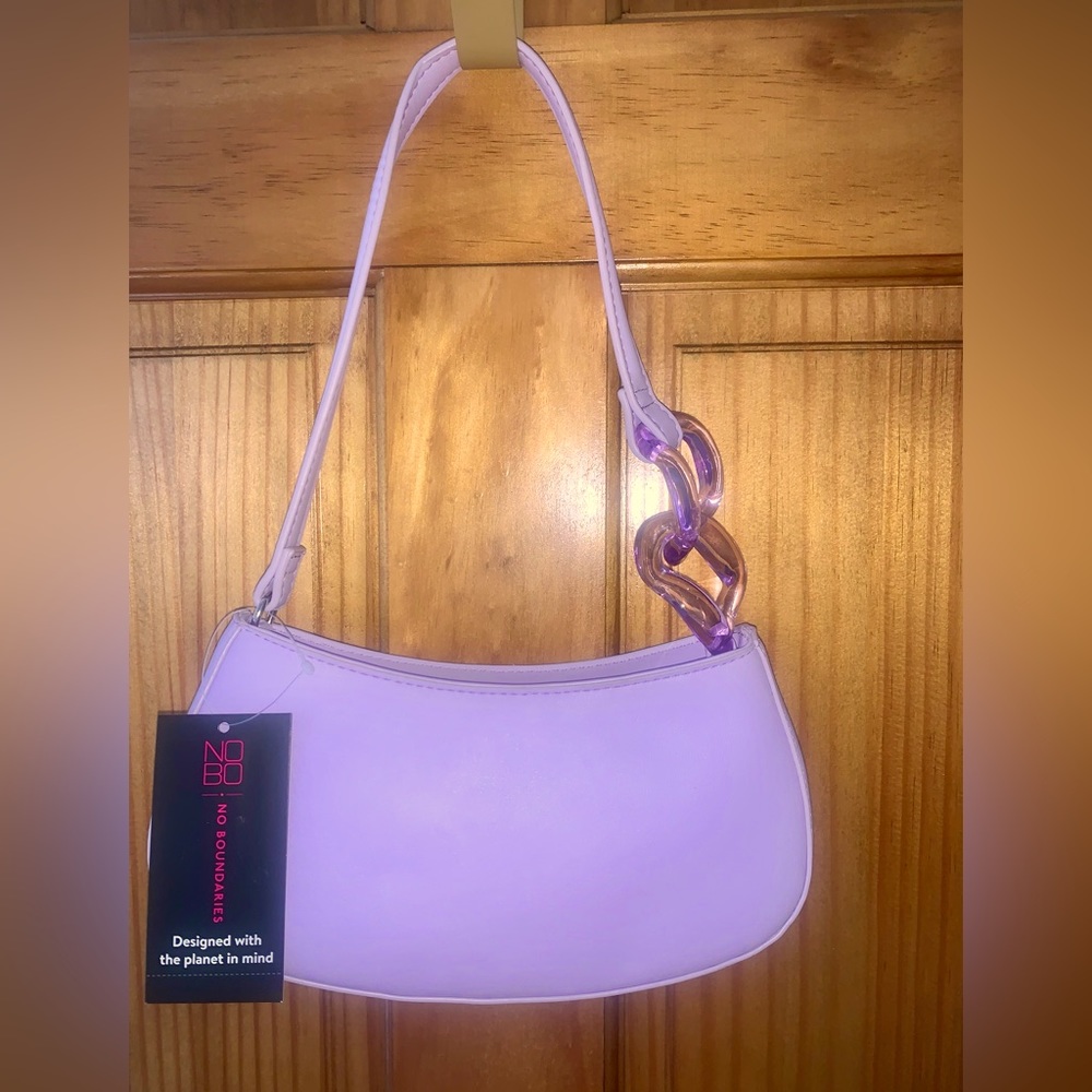 Brand new light purple with clear link hand bag